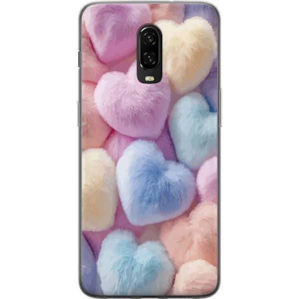 OnePlus 6T Genomskinligt Skal Hjärtan Kärlek Grafisk Design Romantiskt Motiv Populärt Symbol Grafiskt Mönster Dekoration