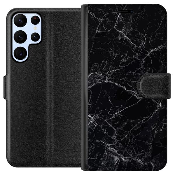 Kompatibel Tegnebogsetui til Samsung Galaxy S24 Ultra Marmor Sort