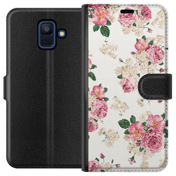 Samsung Galaxy A6 (2018) Plånboksfodral Retro Blommor