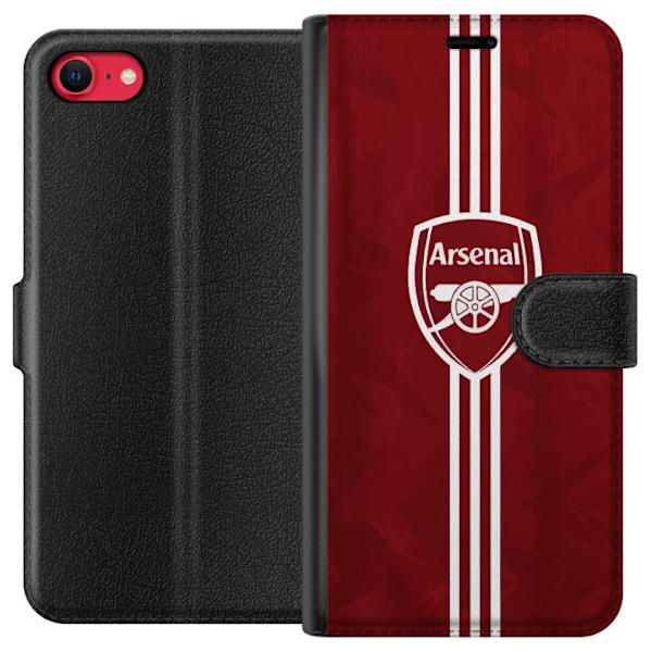 Apple iPhone 7 Plånboksfodral Arsenal Emblem Fotboll Premier League Klubbmärke Röd Vit Ikoniskt Fans London Sport Motiv