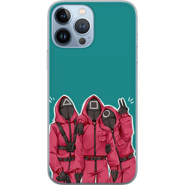 Apple iPhone 13 Pro Max Läpinäkyvä kuori Squid Game Hahmot Graafinen Suunnittelu Sarjakuvasarjan Hahmot Suosittu TV-Teema Aasialainen Tyyli Jännit