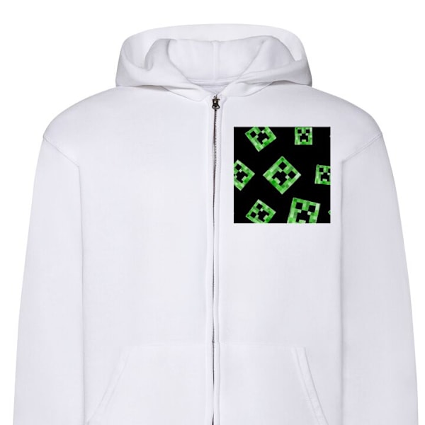 Zip-Hoodie | Hættetrøje med Lynlås til Voksne Minecraft hvid M