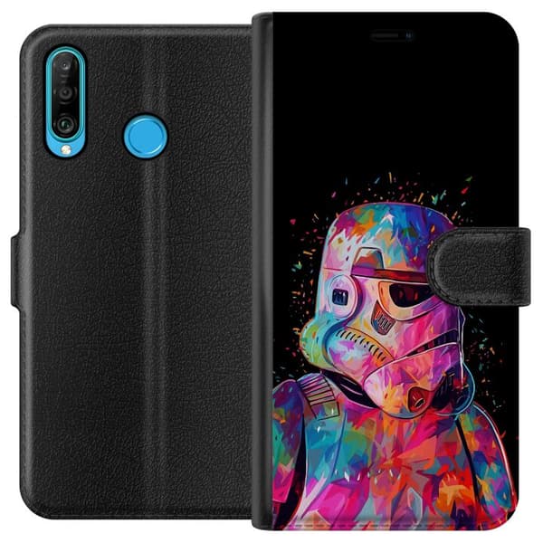 Kompatibelt Plånboksfodral till Huawei P30 lite Star Wars Stormtrooper