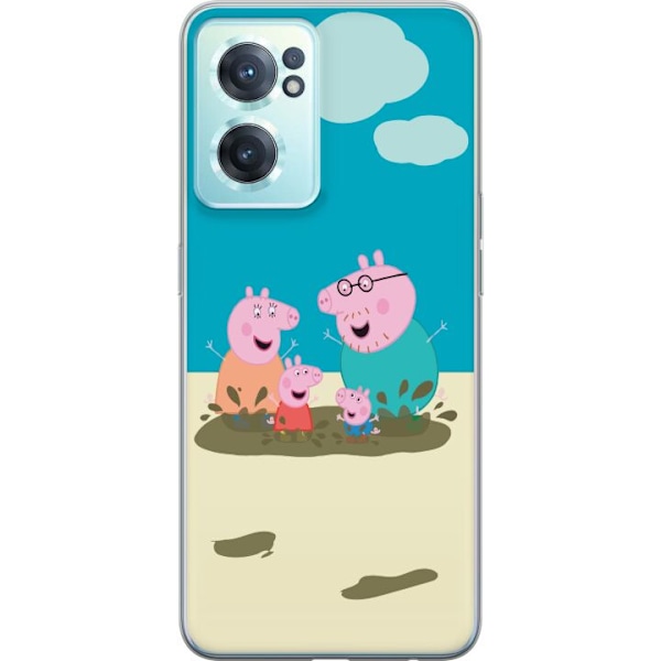 OnePlus Nord CE 2 5G Gennemsigtig cover Greta Gris Familie Geo