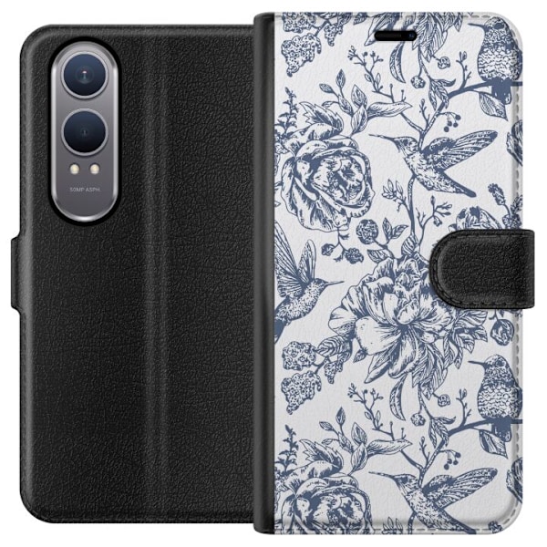 OnePlus Nord CE4 Lite Lompakkokotelo Kukat & Linnut - Romantti