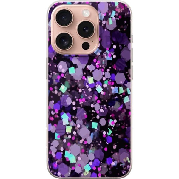 Kompatibelt Mobildeksel til Apple iPhone 16 Pro Lilla Glitter