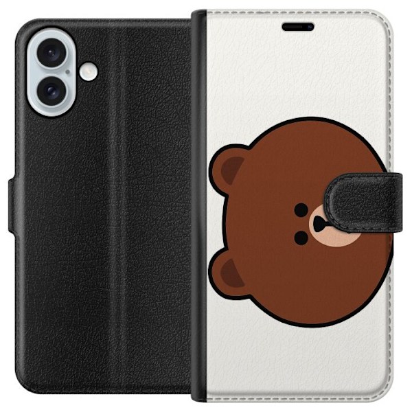Apple iPhone 16 Plus Lommeboketui line friends brown