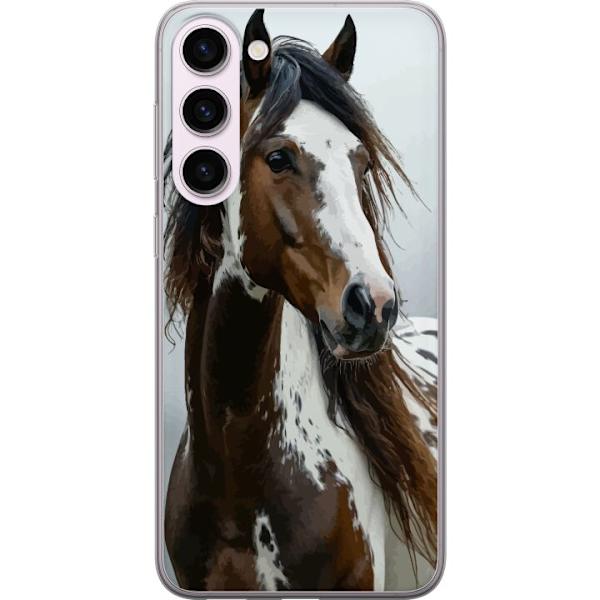 Samsung Galaxy S23+ Genomskinligt Skal Häst Djurmotiv Grafisk Design Natur Kraftfullt Motiv Populär Väggkonst Djurtema Ridning