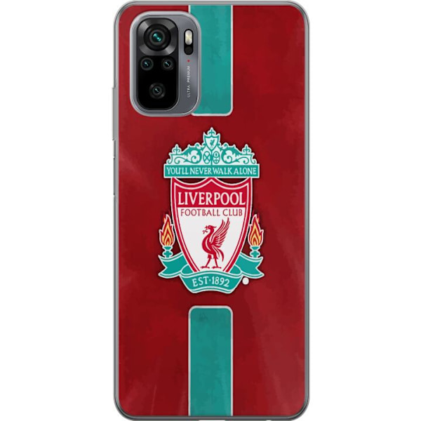 Xiaomi Redmi Note 10 Läpinäkyvä kuori Liverpool FC - Klassinen jalkapallourheilu Punaisena
