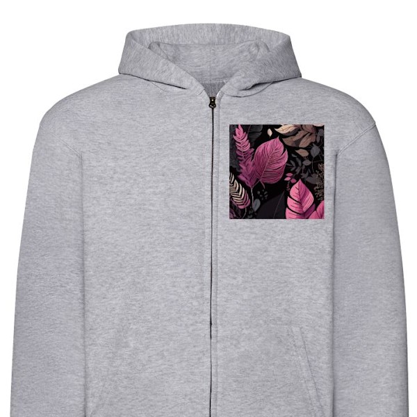 Zip-Hoodie | Huvtröja med Dragkedja för Vuxna Svampar grå L