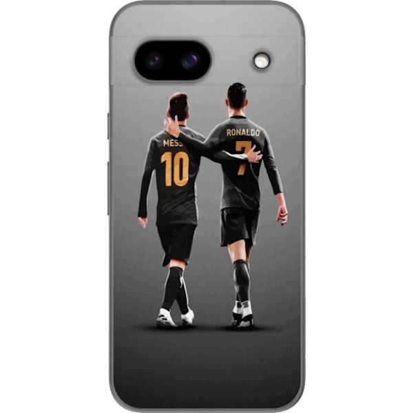 Google Pixel 8a Genomskinligt Skal Messi och Ronaldo