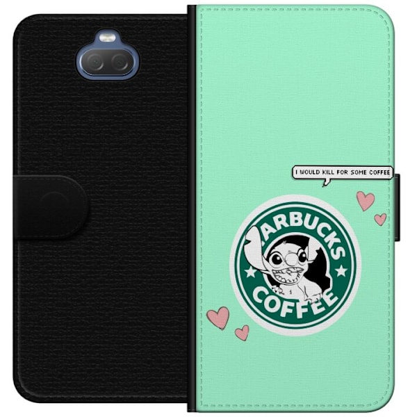 Sony Xperia 10 Lommeboketui Stitch Kaffe