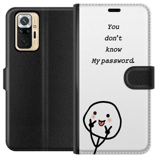 Xiaomi Redmi Note 10 Pro Plånboksfodral You Don’t Know My Password – edgy textmotiv med attityd