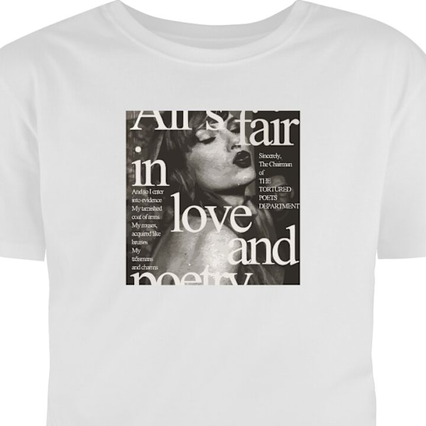 T-shirt för Vuxen | Klassisk Vuxen-T-shirt Taylor Swift - TTPD vit S