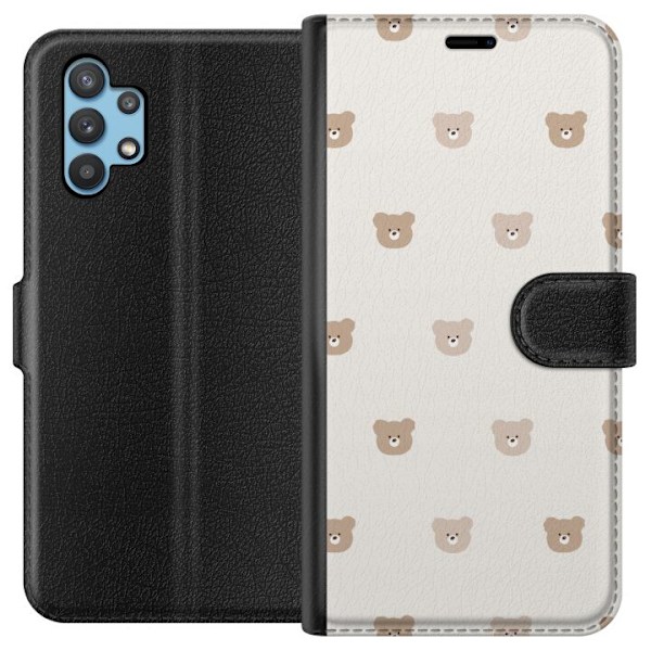 Samsung Galaxy A32 5G Plånboksfodral Teddy Background – gul