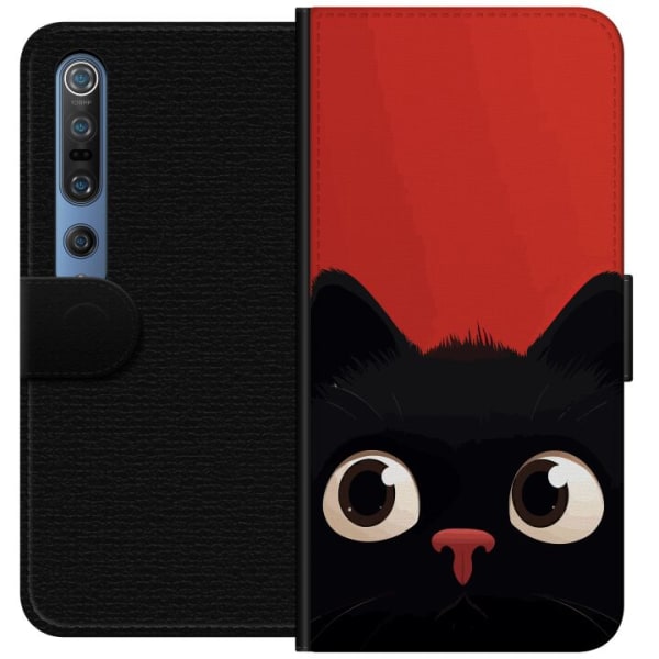 Xiaomi Mi 10 Pro 5G Lompakkokotelo Leikkisä Kissa