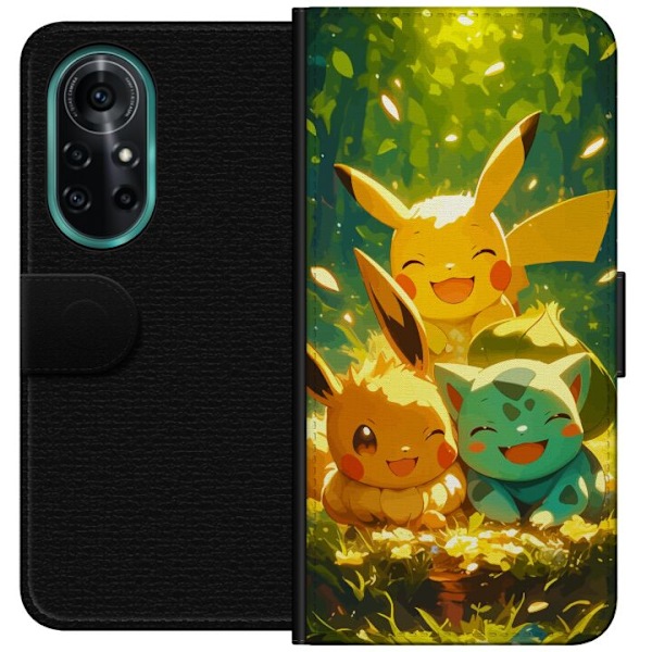Huawei nova 8 Pro Plånboksfodral Pixelmonster spelstil – färgstark design för retroälskande gamers