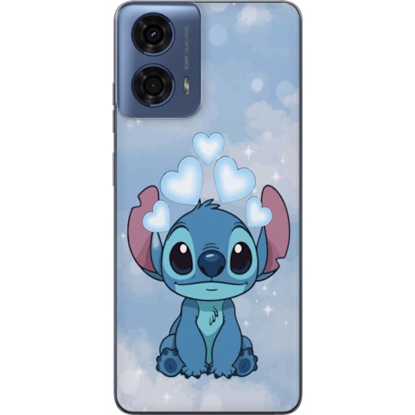 Motorola Moto G24 Genomskinligt Skal Stitch Hoppande Glädje – Rolig Design för Present