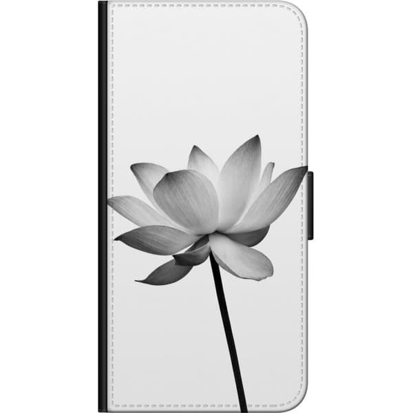 Kompatibelt Plånboksfodral till OnePlus 8 Vit lotusgrafik vit