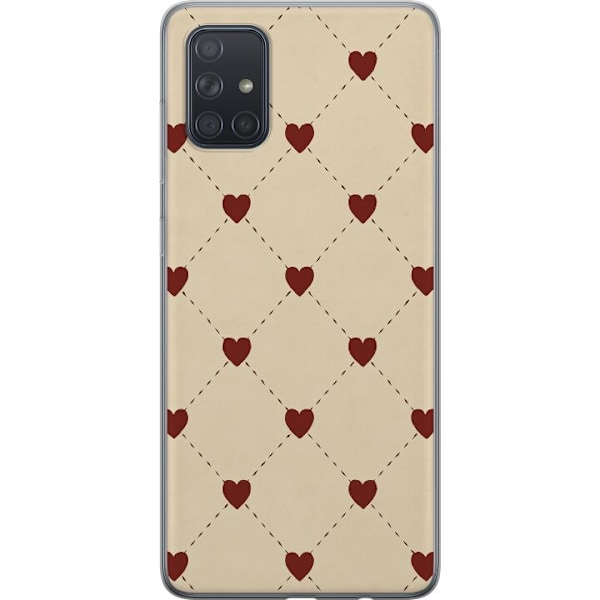 Samsung Galaxy A71 Genomskinligt Skal Heart Grid