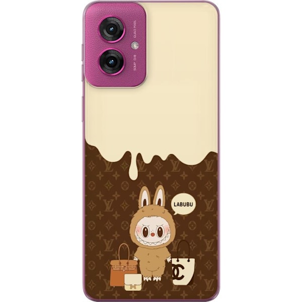 Motorola Moto G55 Läpinäkyvä kuori Labubu Blue Chill - Sini