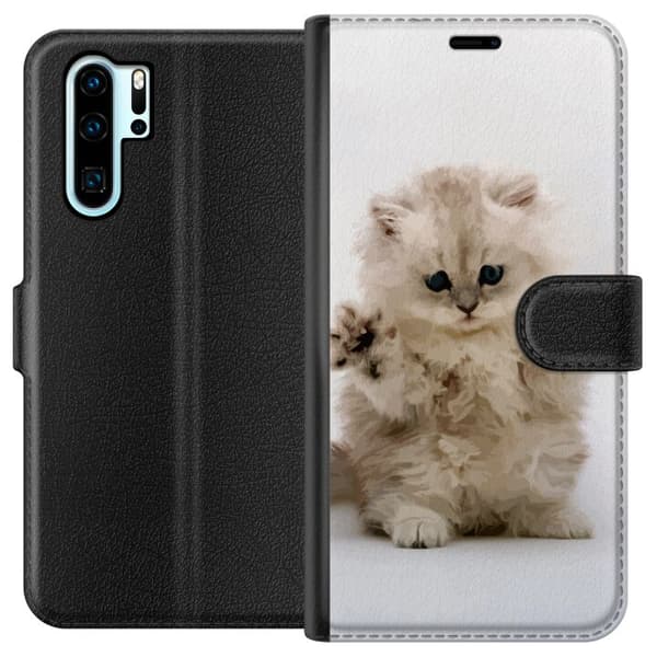 Kompatibelt Lommeboketui til Huawei P30 Pro Katt