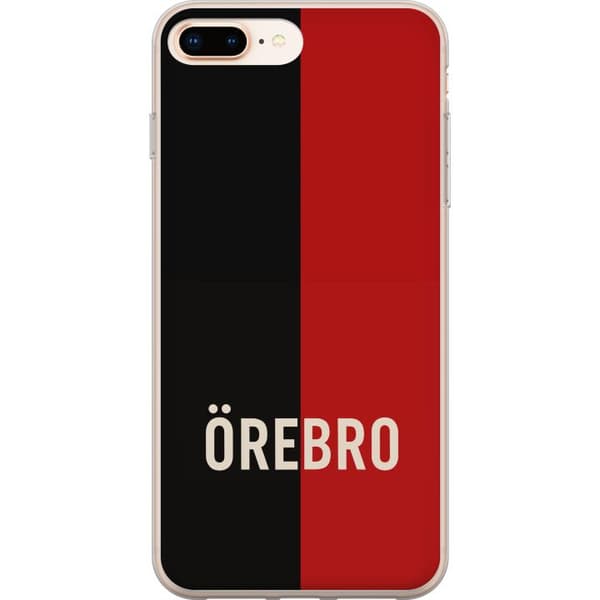 Kompatibel Mobilcover til Apple iPhone 8 Plus Sort og rød bytekst med minimalistisk og moderne design sort