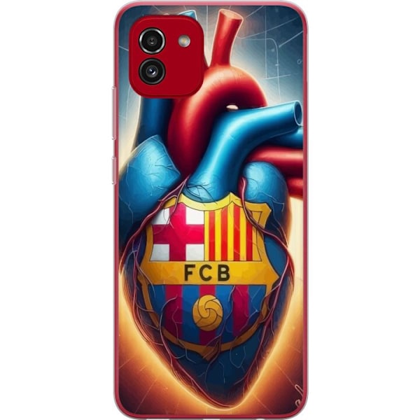 Samsung Galaxy A03 Läpinäkyvä kuori FCB Sydän