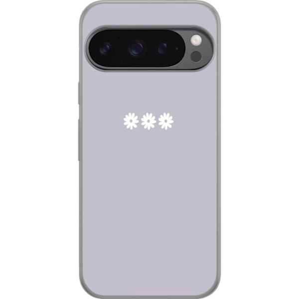 Google Pixel 9 Pro XL Läpinäkyvä kuori Lila Blomminimalismi - tyylikäs kukkakuva lila taustalla