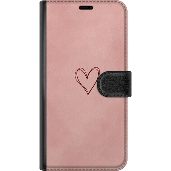 Kompatibel Tegnebogsetui til OnePlus 7 Lyserødt hjerte pink