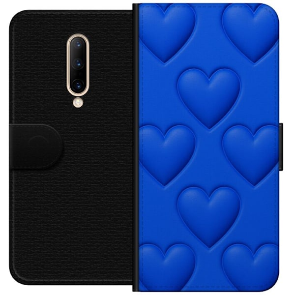 OnePlus 7 Pro Lompakkokotelo Siniset Sydämet