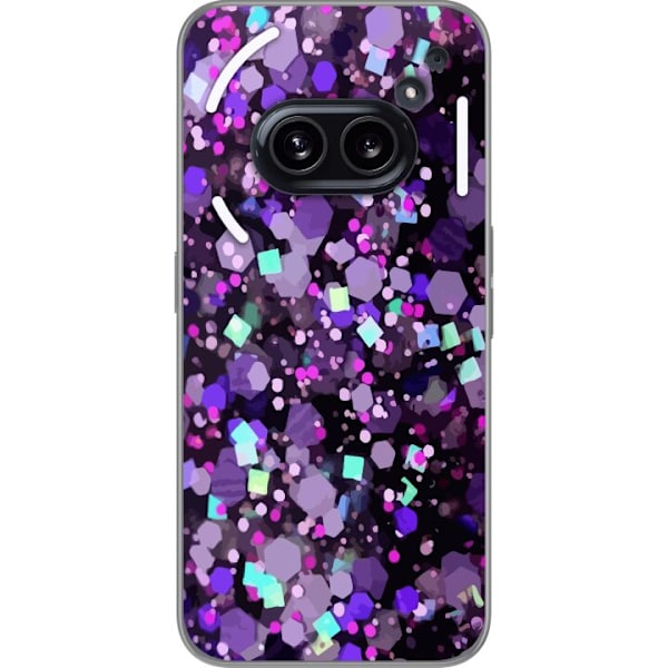 Nothing Phone (2a) Läpinäkyvä kuori Violetti Kimalle
