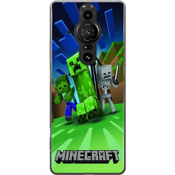 Sony Xperia Pro-I Läpinäkyvä kuori Minecraft Creeper mobilskal i klassisk grön pixelstil