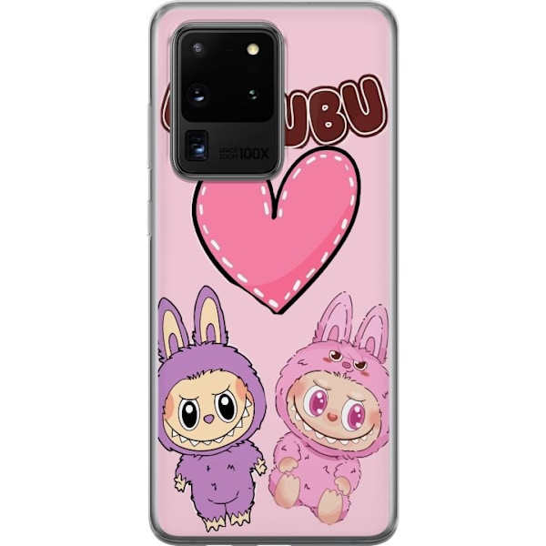 Samsung Galaxy S20 Ultra Gennemsigtig cover Labubu Pink Monste