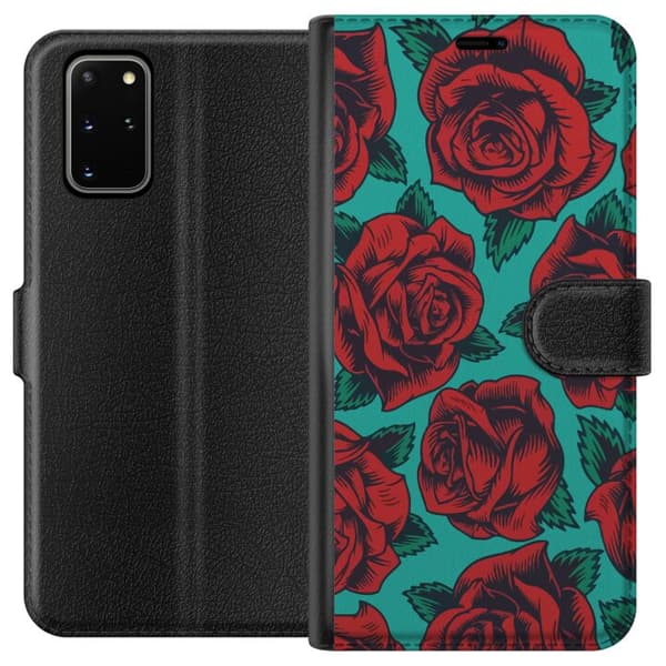 Kompatibel Tegnebogsetui til Samsung Galaxy S20+ Roser