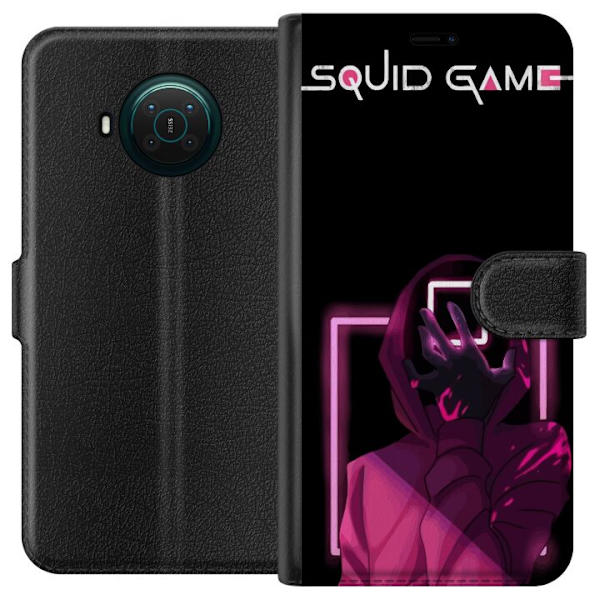 Nokia X10 Plånboksfodral Squid Game Tema Populär Serie Motiv Grafiskt Ikoniskt Design Asiatisk Popkultur Spänning Drama