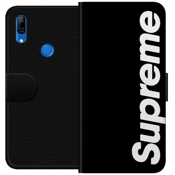 Huawei P Smart Z Tegnebogsetui Supreme Sort Hvid Streetwear Design Klassisk Modeikon Trend Urban Stil Grafiskt Motiv Populær