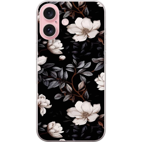 Apple iPhone 16 Gennemsigtig cover Blomster