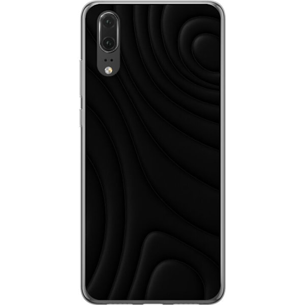 Huawei P20 Läpinäkyvä kuori Tummat Aallot