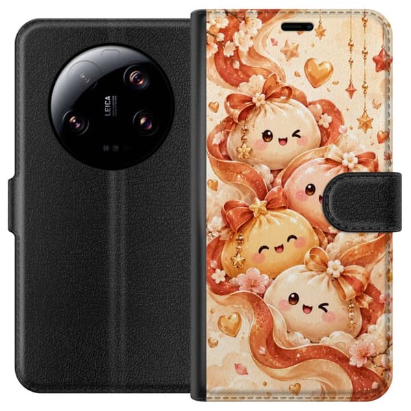 Kompatibel Tegnebogsetui til Xiaomi 13 Ultra Efterårsvenner orange