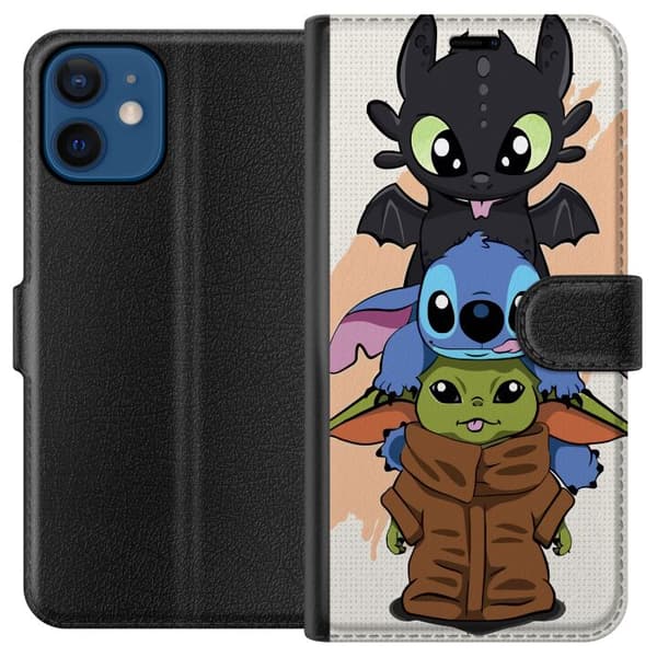 Kompatibelt Plånboksfodral till Apple iPhone 12 mini Lilo and Stitch