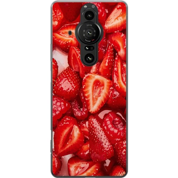 Sony Xperia Pro-I Läpinäkyvä kuori Mansikkakuviointi - makea motiivi kesäfiiliksellä