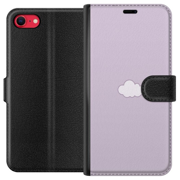 Apple iPhone 7 Lompakkokotelo Lila Pilvi - minimalistinen pilvi lila taustalla