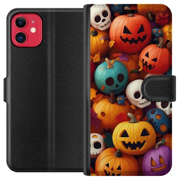 Apple iPhone 11 Plånboksfodral Halloween mönster 2024