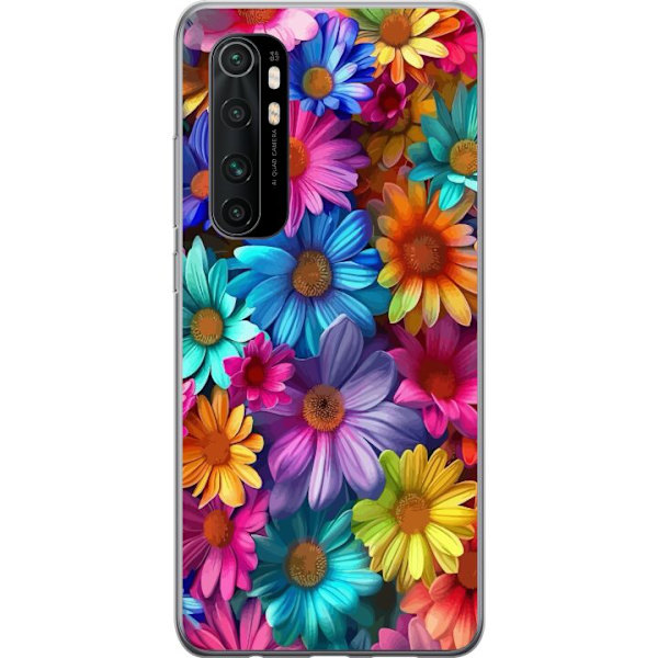 Xiaomi Mi Note 10 Lite Läpinäkyvä kuori Gerbera Kukat Värikäs Koriste Kukka Motiivi Suosittu Kotisisustus Väririkas Seinätaide Suunnittelu