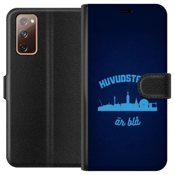 Kompatibel Tegnebogsetui til Samsung Galaxy S20 FE Djurgården er blå