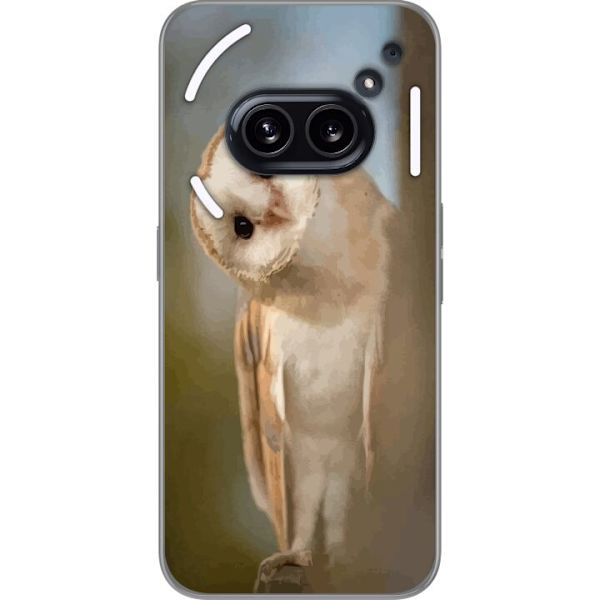 Nothing Phone (2a) Gennemsigtig cover Ugle Nysgerrig Blik Fuglemotiv Skov Natur Grafisk Design Populært Motiv Dyr Tema Dekoration