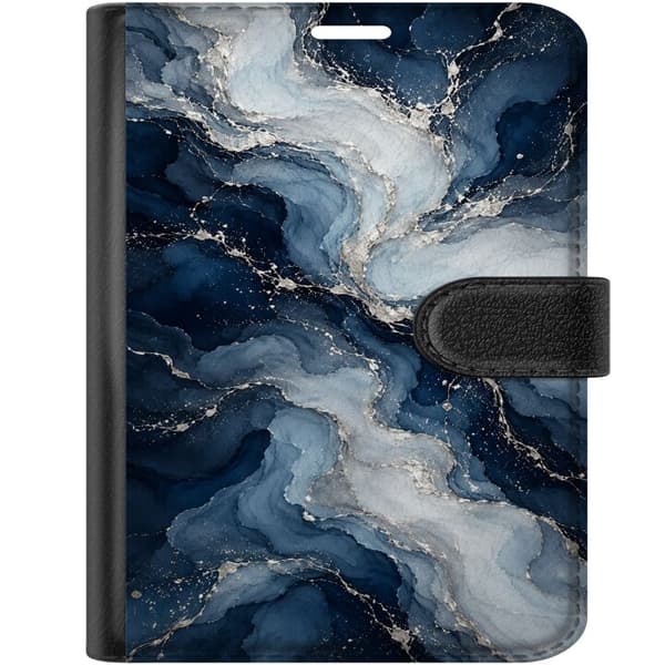 Kompatibelt Plånboksfodral till Apple iPhone Duo Blåmarmor blå