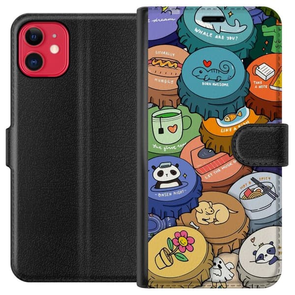 Kompatibel Tegnebogsetui til Apple iPhone 11 Kawaii Søde Figurer Anime Manga