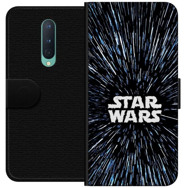 Kompatibel Tegnebogsetui til OnePlus 8 Star Wars-logo med hyperspace-stjerner i ikonisk sci-fi-design sort